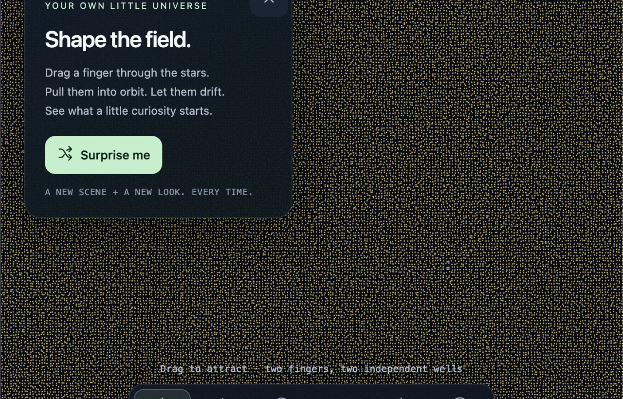 Space Particles · Shape the field